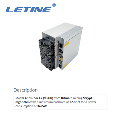 Doge Asic Antminer L7 9500Mh/s LTC Bitmain κατανάλωση μηχανών μεταλλείας ανθρακωρύχου 3425W Asic