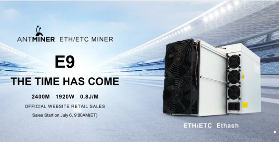Αποδοτικότητα EtHash ETH Antminer E9 2.4Gh 1920W bitmain antminer e9 Bitmain