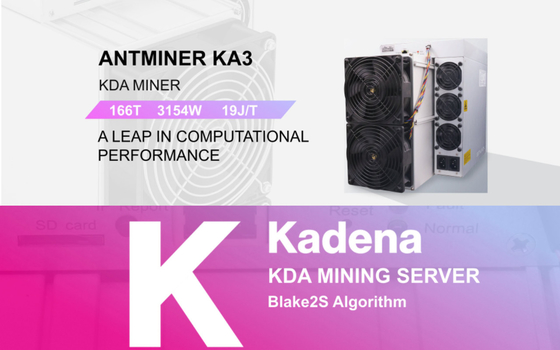 Crypto ανθρακωρύχων KDA Antminer KA3 166η Kadena μυρμηγκιών Bitmain μηχανή μεταλλείας αξίας ανθρακωρύχων Asic νομισμάτων