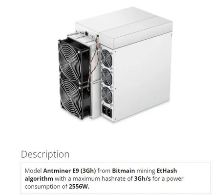 Asics EtHash ETH κ.λπ. αποδοτικότητας Asic Antminer E9 3Gh/S 2556W bitmain antminer e9 Bitmain πιό κερδοφόρο