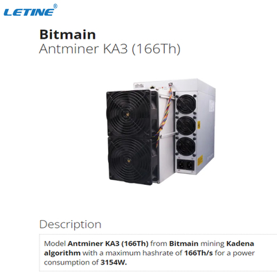 166η Bitmain μηχανή μεταλλείας Antminer KA3 4 ανθρακωρύχος Kadena Asic ανεμιστήρων