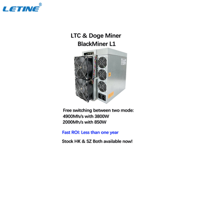 Γρήγορο DOGE Blackminer L1 4900MH 2000MH LTC μηχανών ανθρακωρύχων Asic κέρδους ROI υψηλό νόμισμα