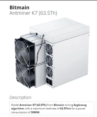 Bitmain Antminer K7 CKB Coins Cryptocurrency Asic Miner High Profit Mining Machine