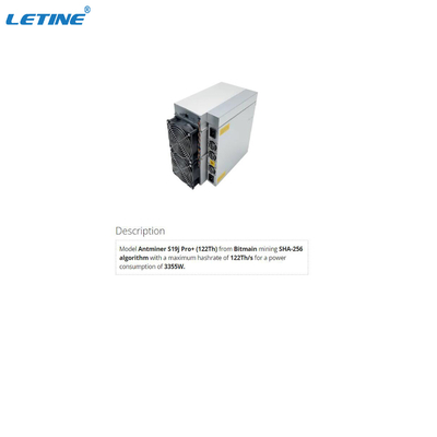 Ανθρακωρύχος S19j Pro+ 122T SHA 256 ανθρακωρύχος 3355W Bitcoin ανθρακωρύχων Bitmain BTC αλυσίδων φραγμών αλγορίθμου