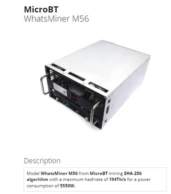 Υδρο υδρόψυξη ψύξης ανθρακωρύχων Whatsminer M56 188T 194T BTC Bitcoin Asic