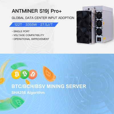 Bitmain Antminer S19J Pro+ 122T 118T 27.5J/T Bitcoin Miner χαμηλής ισχύος