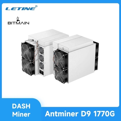Crypto μεταχειρισμένη D7 1286G Asic ανθρακωρύχων νομισμάτων εξόρμησης D9 1770Gh Bitmain Antminer D9 μηχανή μεταλλείας ανθρακωρύχων Blockchain ανθρακωρύχων