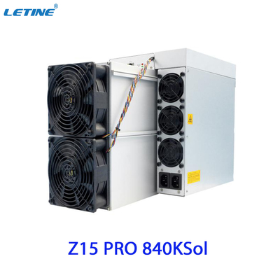 Antminer Z15 υπέρ από τον αλγόριθμο Equihash μεταλλείας Bitmain με έναν μέγιστο hashrate της κατανάλωσης ισχύος 2560W 840ksol/s