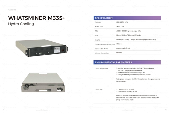 Υδρο ψύξη MicroBT Whasminer M33s+ 218t 240t M53s++ 310t 328t