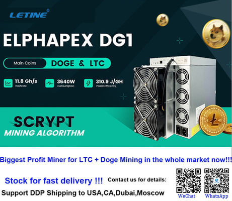 Νέος Asic Miner Elphapex DG1 11G DG1+ 14G 14.4G LTC Doge Coin Miner Antminer L7 L9 17.6G LTC Miner