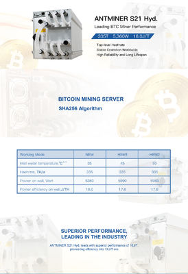 Νέο S19e XP Hyd 251T 5522W 22J BTC BCH BSV SHA256 Υδροψυκτικός ανθρακωρύχος