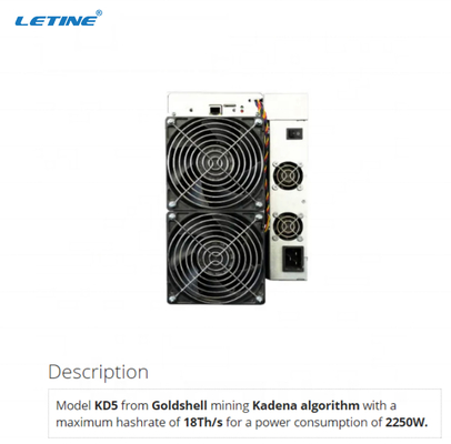 18η 2250W Goldshell Antminer KD5 KDA Kadena διεπαφή Ethernet αλγορίθμου