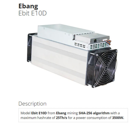 3500 διεπαφή 75db Sha-256 Ebit E10D 25T Ethernet Watt