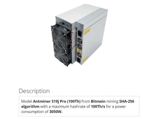 Υπέρ 100ος Bitmain Asic BTC αποθεμάτων ανθρακωρύχος S19 100Th/s μεταλλείας SHA256 Antminer S19j