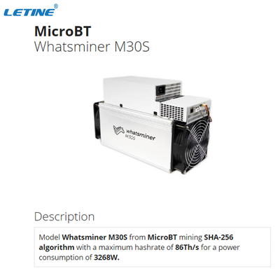 M30S MicroBT Whatsminer M31S+ 86Th/S Sha-256 αλγόριθμος 3268W M31S M32S M21S