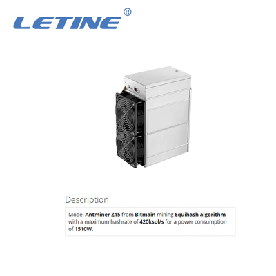 Ανθρακωρύχος Bitmain Asic ανθρακωρύχων Antminer Z15 420ksol/S Zec Bitmain για Zcash