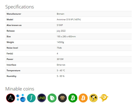Letine 141ο 3010W Asic Bitmain Antminer S19 XP Sha-256 αλγόριθμος Bitmain Asic Antminer