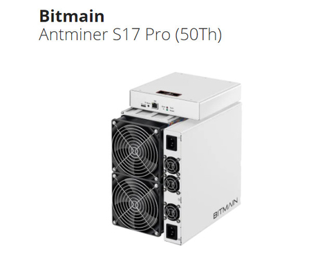 Ανθρακωρύχος BTC BTH μηχανών μεταλλείας Asic AntminerS17 53T 2385W BTC Bitmain S17 S17+ Asic