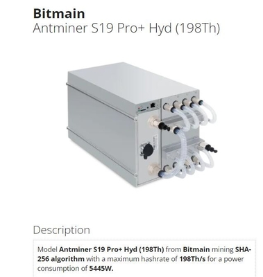 198η υδρόψυξη Antminer S19 Pro+ XYD ανθρακωρύχων 5445W j0-10 Asic