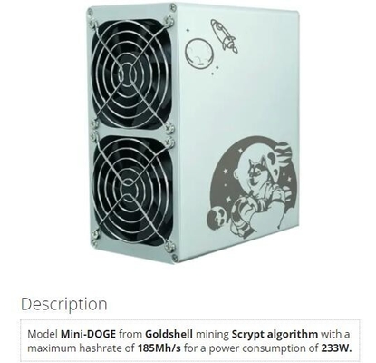 ανθρακωρύχος L7 L3+ Lt5 υπέρ 233W 35db 185Mh/S LTC Goldshell Asic