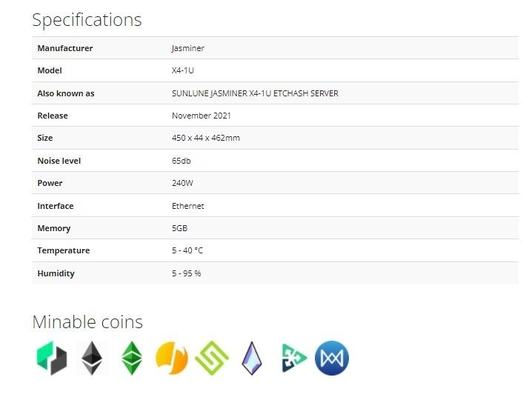 μηχανές μεταλλείας 240W Ethash Asic