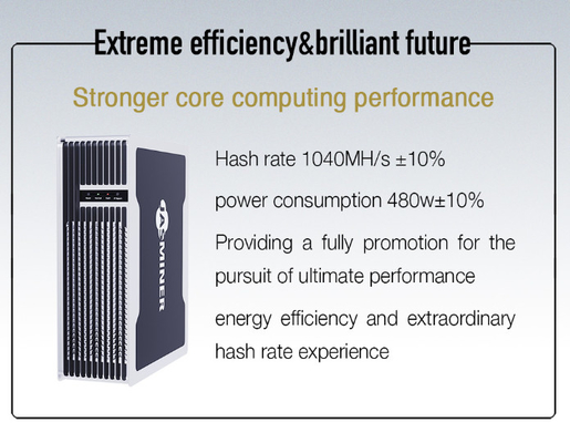 Να τοποθετήσει ανθρακωρύχων 1040mh 480W 40db EtHash Jasminer x4-q 3U τυποποιημένα κρυμμένα Algo αυτιά