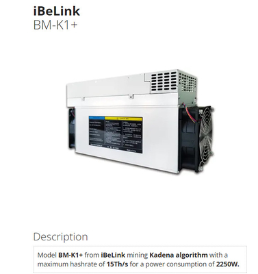 Ανθρακωρύχος 2250w αλγορίθμου Kadena μεταλλείας ανθρακωρύχων 15Th/S του BM K1+ Ibelink