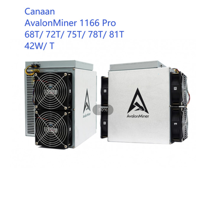 Ανθρακωρύχος Canaan Avalon 1166 υπέρ 68T 72T 75T 78T 81T 42W από δεύτερο χέρι Bitcoin ανά Τ