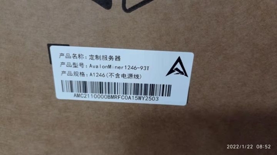 1246 93T Canaan Avalonminer SHA 256 αλγόριθμος 38W ανά ανθρακωρύχο A1246 93T Τ BTC Asic
