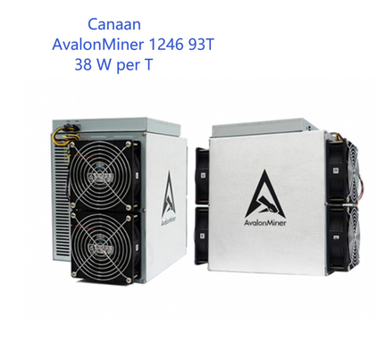 1246 93T Canaan Avalonminer SHA 256 αλγόριθμος 38W ανά ανθρακωρύχο A1246 93T Τ BTC Asic